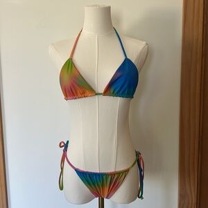 Frankies Bikinis Colorful Tie-Dye Bikini Set